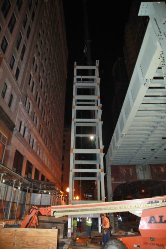 Washington / Wabash Loop Elevated CTA Station construction